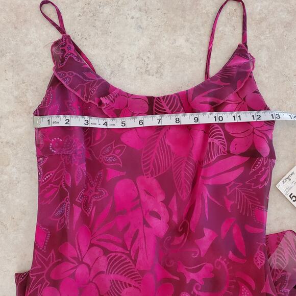 B Smart Y2k Floral Slip Dress Knee-length Lace-up Back Raspberry Purple Size 5/6 - Picture 7 of 9